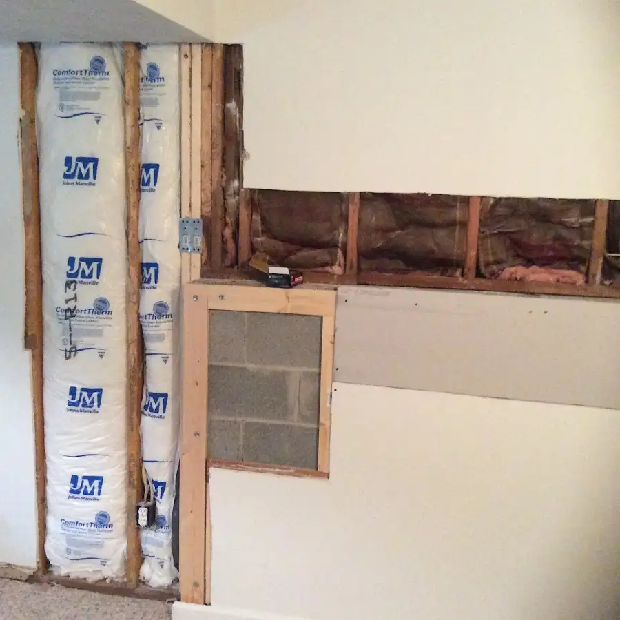 Wall insulation replacement during Contents Cleaning & Restoration in Manhattan